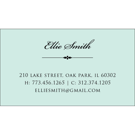 Elegant Script Contact Cards - Raised Ink